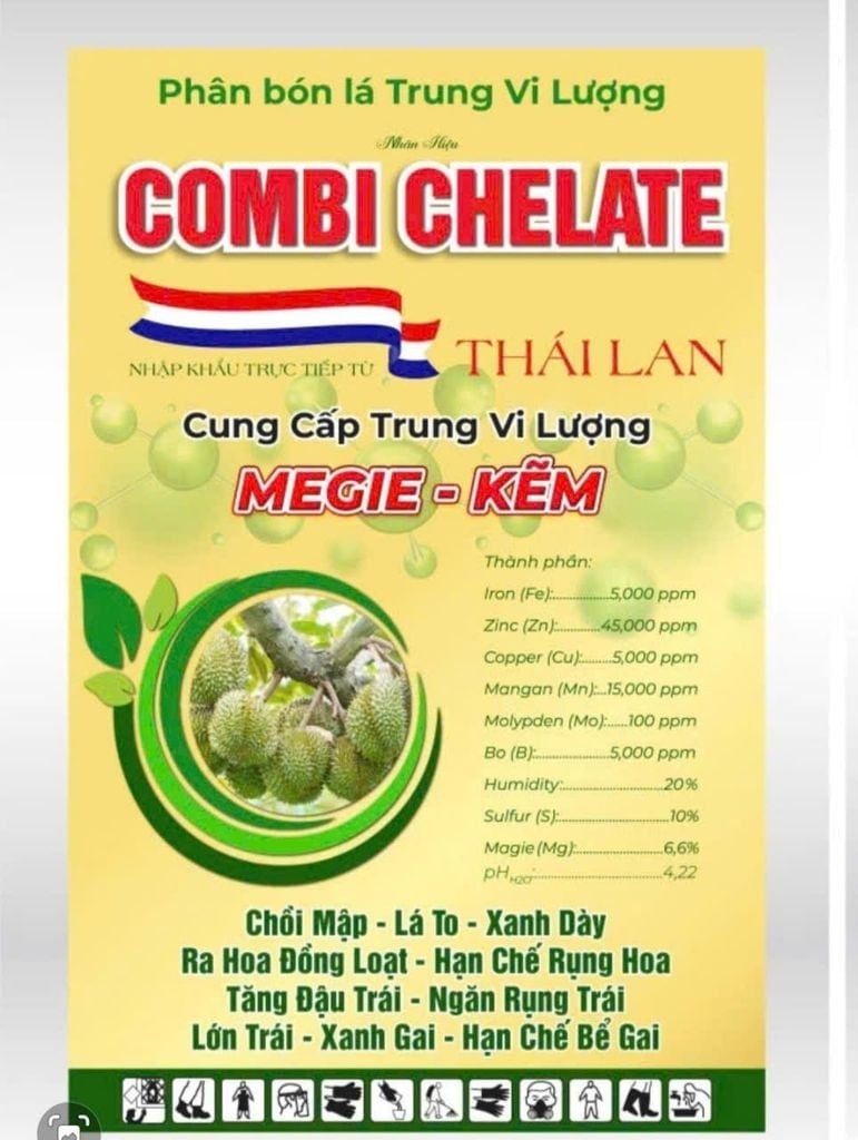 Combo Phân Bón Lá Lên Cơm Chống Sượng Trái Sầu Riêng gồm 1 KAMASU + 2 CABO THÁI+ 2 COMBI: cơm dày ngon béo ngọt, ráo cơm, xanh lá đứng đọt