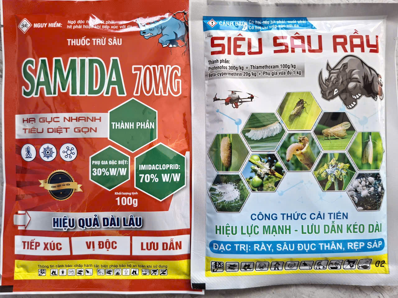 (COMBO 2 GÓI) Trừ SÂU-RẦY-RỆP: SAMIDA 70WG & SIÊU SÂU RẦY AKULAGOLD 420WP mát cây, không nóng. Đặc trị sâu ăn bông, sâu đục thân, rệp sáp, rầy xanh, rầy phấn, bọ trĩ, rầy mềm