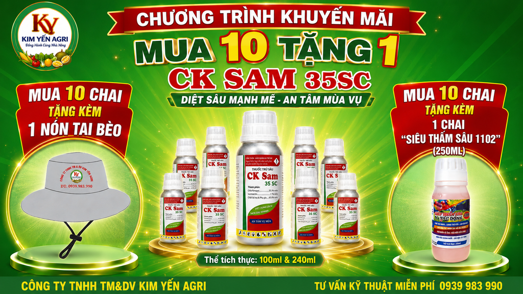 (Chai 100ml) Thuốc Trừ Sâu CK SAM 35SC [Chuyên Lúa] đặc trị Sâu đục thân, Sâu cuốn lá: Sự kết hợp độc đáo của 2 hoạt chất Chlorfenapyr & Ivermectin: lưu dẫn, thấm sâu, sâu ngừng ăn ngay sau phun.