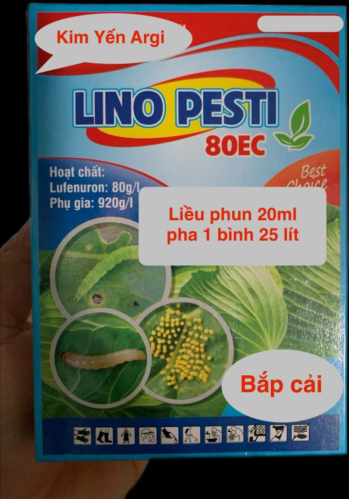 Thuốc  trừ sâu Lino pesti 80EC 20ml:  diệt trừ sâu kháng thuốc, đặc trị sâu tơ trên bắp cải, sâu cuốn lá, sâu đục thân, sâu xanh da láng...