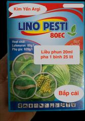 Thuốc  trừ sâu Lino pesti 80EC 20ml:  diệt trừ sâu kháng thuốc, đặc trị sâu tơ trên bắp cải, sâu cuốn lá, sâu đục thân, sâu xanh da láng...