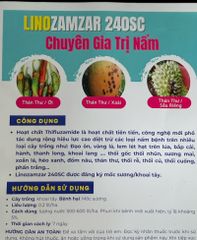 Thuốc trừ nấm bệnh LINOZAMZAR 240SC 240ml : thán thư ớt, thán thư xoài, thán thư sầu riêng, lem lép hạt trên lúa, bạc lá, cháy bìa lá, đạo ôn lúa, vàng lá hành, đốm vòng khoai lang, trừ sương mai, phấn trắng và thán thư