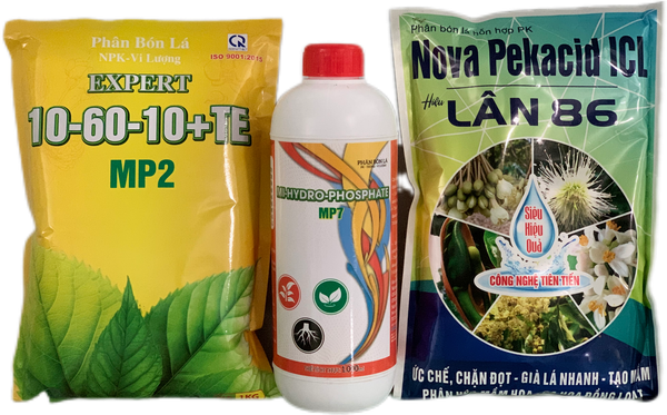 Bộ Tạo Mầm Sầu Riêng Nghịch Vụ 2025, Siêu Lân Đỏ 1L, Gói 10-60-10 1kg & Gói Lân 86 1kg Nova