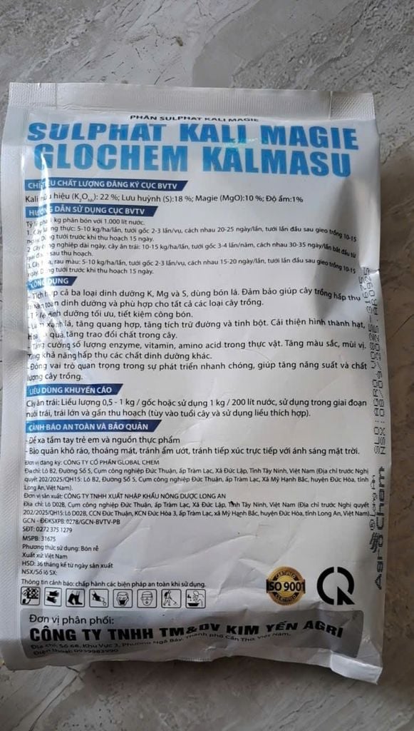 (Gói 500g) Phân bón Sulphat Kali Magie: KAMASU - Lên Cơm Chống Sượng: cơm béo ngọt, ráo cơm, màu cơm hột gà, nặng ký, tạo tinh bột cho cơm, dày cơm, xanh lá, dày lá đứng đọt