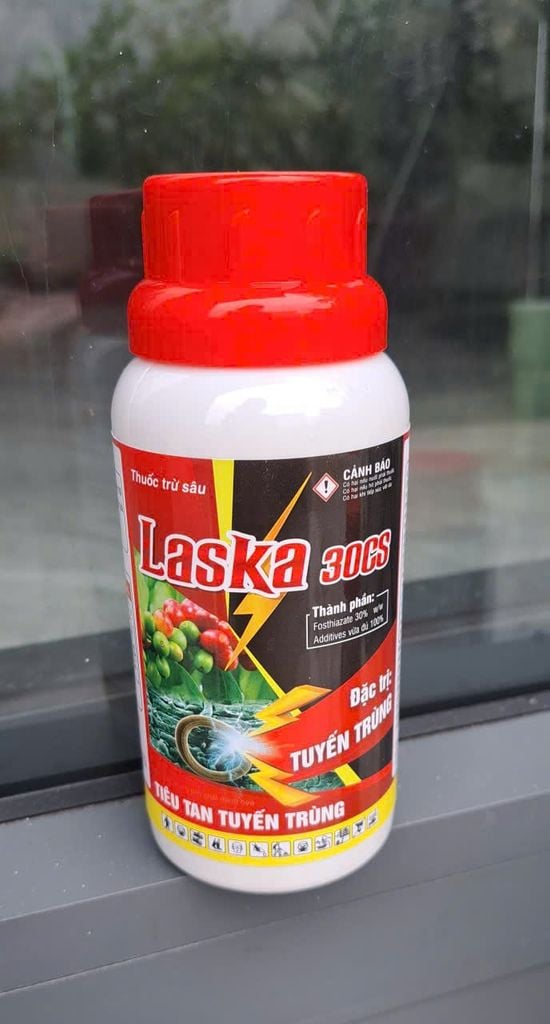 (1 chai pha 400L nước) Đặc trị tuyến trùng rễ LASKA 30SC 240ml: với hoạt chất tiên tiến Fosthiazate 30% w/w