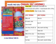 Thuốc trừ sâu OMAN 2EC 450ml - Trừ Sâu, trừ nhện đỏ, sâu tơ bắp cải, bọ trĩ, sâu xanh da láng, sâu khoang, sâu cuốn lá lúa, sâu xanh, bướm trắng