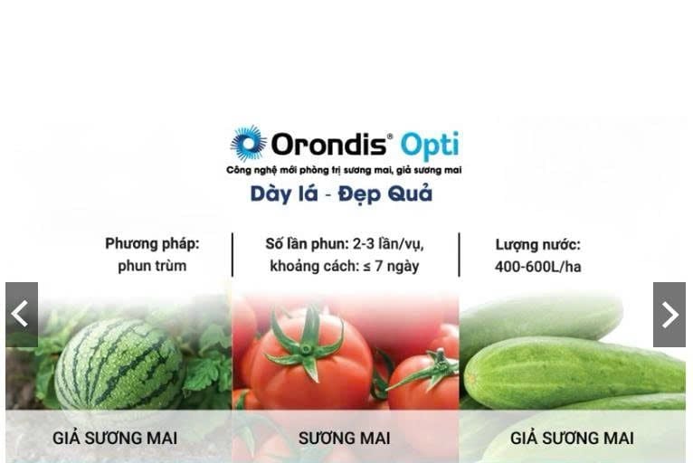 Thuốc trừ bệnh Orondis Opti 406SC 250ml: đặc trị bệnh sương mai