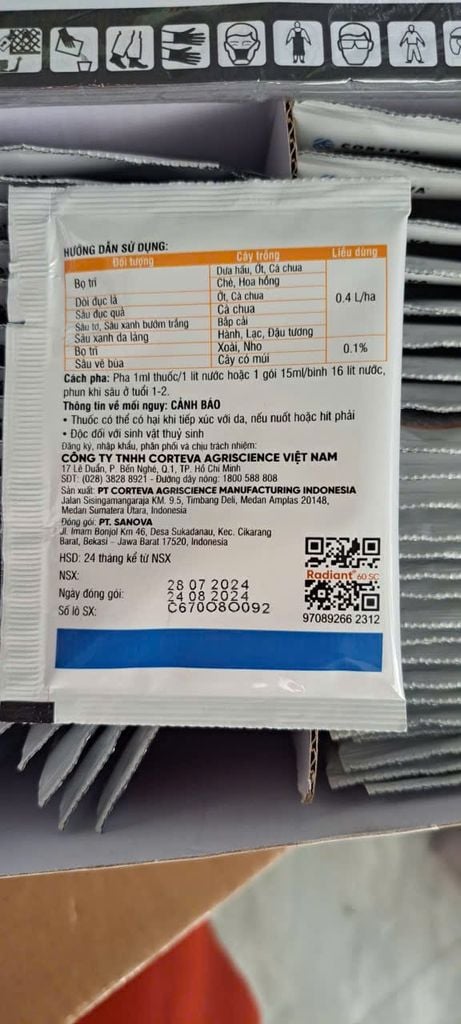 Thuốc trừ sâu RADIANT 60SC (15ml) – Thuốc trừ sâu sinh học, trị bọ trĩ, sâu đục quả & sâu tơ rau màu