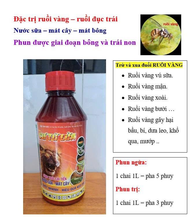Thuốc trị ruồi vàng, ruồi đục quả, sâu đục trái cây vú sữa, ruồi vàng xoài, ruồi vàng mận, táo, ruồi vàng hại mướp, ớt, khổ qua, bầu bí, dưa leo