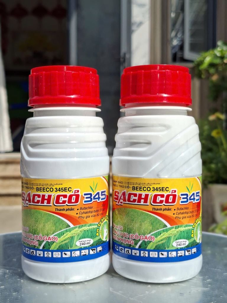 (Sạch cỏ 345EC 240ml) Thuốc trừ cỏ Beeco 345EC - hiệu sạch cỏ 345: trừ cỏ lồng vực, cỏ đuôi phụng, cỏ gạo trên ruộng lúa