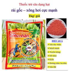 Rải gốc Siêu Nhân (1kg) - Trừ sâu đục thân lúa, rải trừ rệp sáp rễ, tuyến trùng, sâu đất, bọ dừa, đuông dừa, muỗi hành
