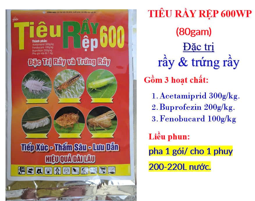 Tiêu rầy rệp 25gam và 80gam, Chavez 600wp: trừ Rầy xanh, rầy nhảy, rầy phấn, rầy nâu, Rệp sáp, bọ trĩ, Bọ Xít - Diệt Trứng Và Côn Trùng Chích Hút