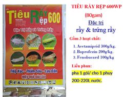 Tiêu rầy rệp 25gam và 80gam, Chavez 600wp: trừ Rầy xanh, rầy nhảy, rầy phấn, rầy nâu, Rệp sáp, bọ trĩ, Bọ Xít - Diệt Trứng Và Côn Trùng Chích Hút