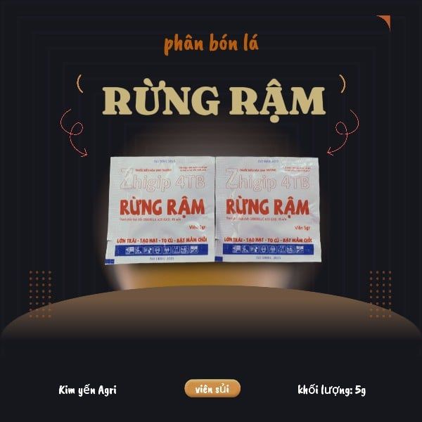 [Điều hòa sinh trưởng] Viên sủi GA3, Zhigip 4TB hiệu RỪNG RẬM- GIBBERELLIC ACID (GA3):4%W/W- hỗ trợ lớn trái-tạo hạt-to củ-bật mầm chồi