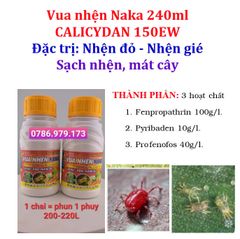 Siêu Nhện 240ml, 450ml, Vua nhện Naka Calicydan 150 EW: trị nhện đỏ, nhện gié, nhện lông nhung và gây ung trứng, mát cây, mát bông