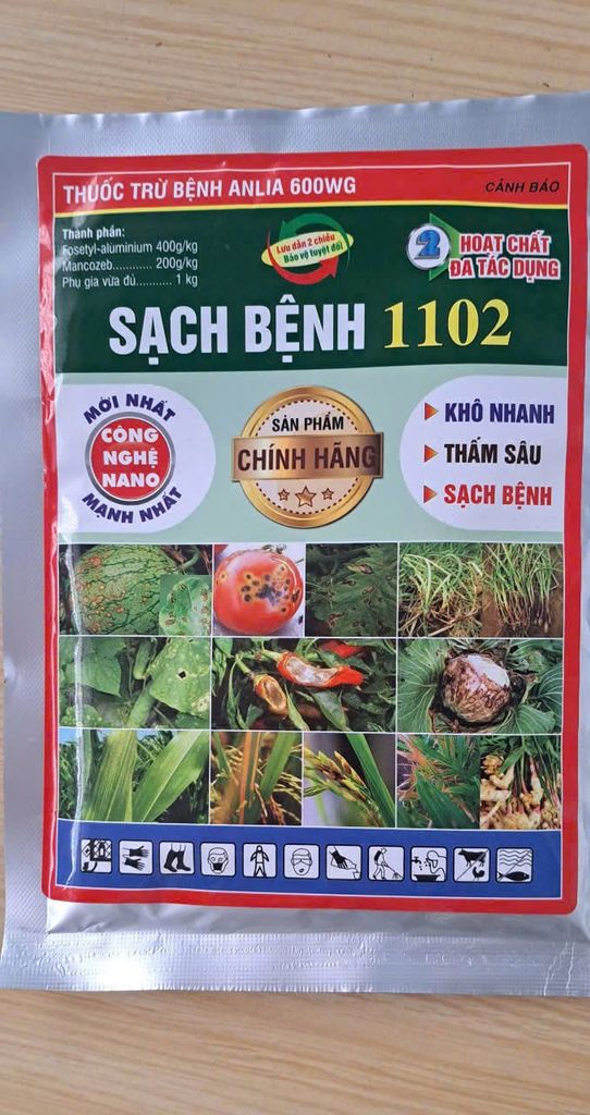 Combo trị nấm bệnh, thán thư, sương mai, đốm lá, thối thân: GRONIL 75WP 50GR + Sạch bệnh 1102 50GR App