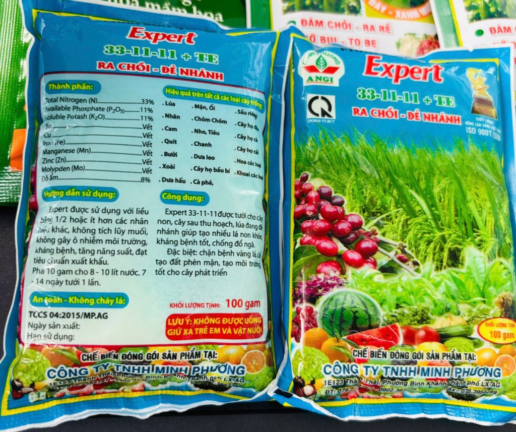 ( 100gam) Phân bón lá EXPERT 33 - 11 - 11 + TE: giúp xanh lá, bung chồi, đẻ nhánh, phát đọt, mập chổi, bung tược, ra rễ mạnh