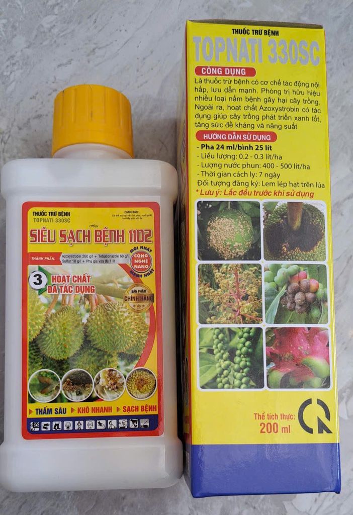 Combo thuốc phòng trừ thối trái sầu riêng, không nóng trái, thuốc không bám trái