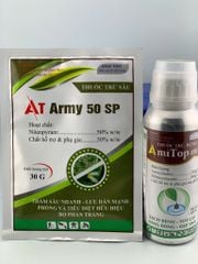 (Combo Phun rau màu) Gói AT army 30g + Chai Amitop 450sc trừ rầy xanh, bọ trĩ, rệp sáp, rầy phấn - sương mai, đốm lá, thán thư trên rau màu