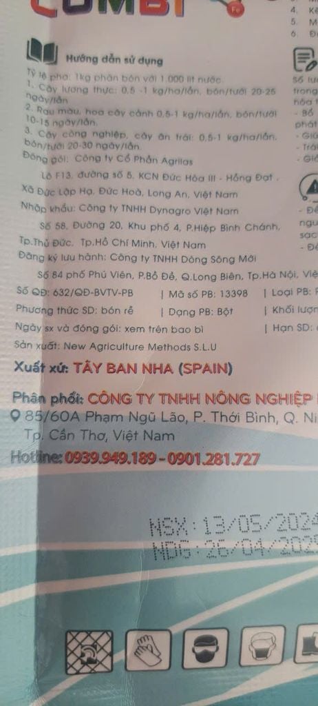 Bộ già lá nhanh Hexavill 1l + 07-05-46+TE 1kg + gói 7-5-46 1kg + 2 gói combi ức chế đọt non không gây cháy lá sầu riêng