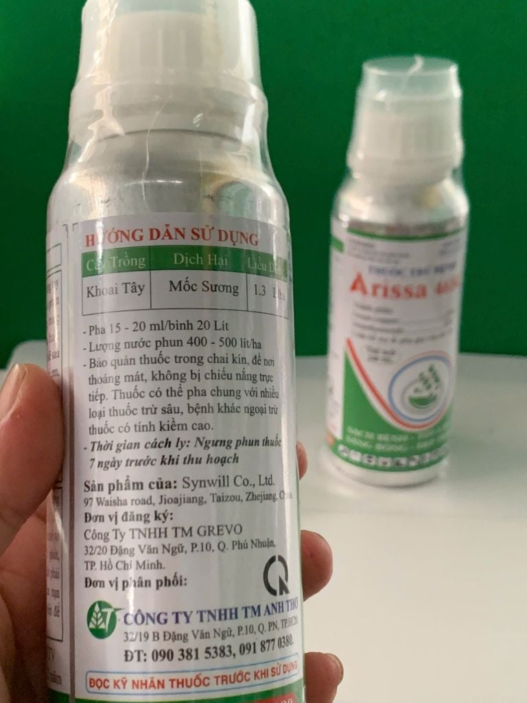 (240ml) Arissa  46 SC Chăm sóc đốm lá, sương mai, thán thư, thối trái trên rau màu, khổ qua, bầu bí dưa chuột, dưa leo, phóng đọt, mập đọt, không nóng