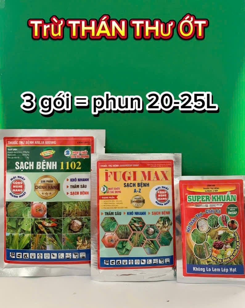 Thuốc trừ bệnh thán thư ớt, thối úng trái ớt, thán thư bông, thối úng bông ớt