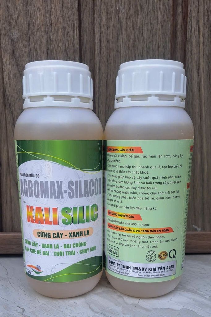 (Phân bón hữu cơ) Kali silic 500ml - sầu riêng nhanh vô cơm nhanh - Cứng cây-xanh lá- dai cuống-hạn chế bể gai-thối trái-cháy múi