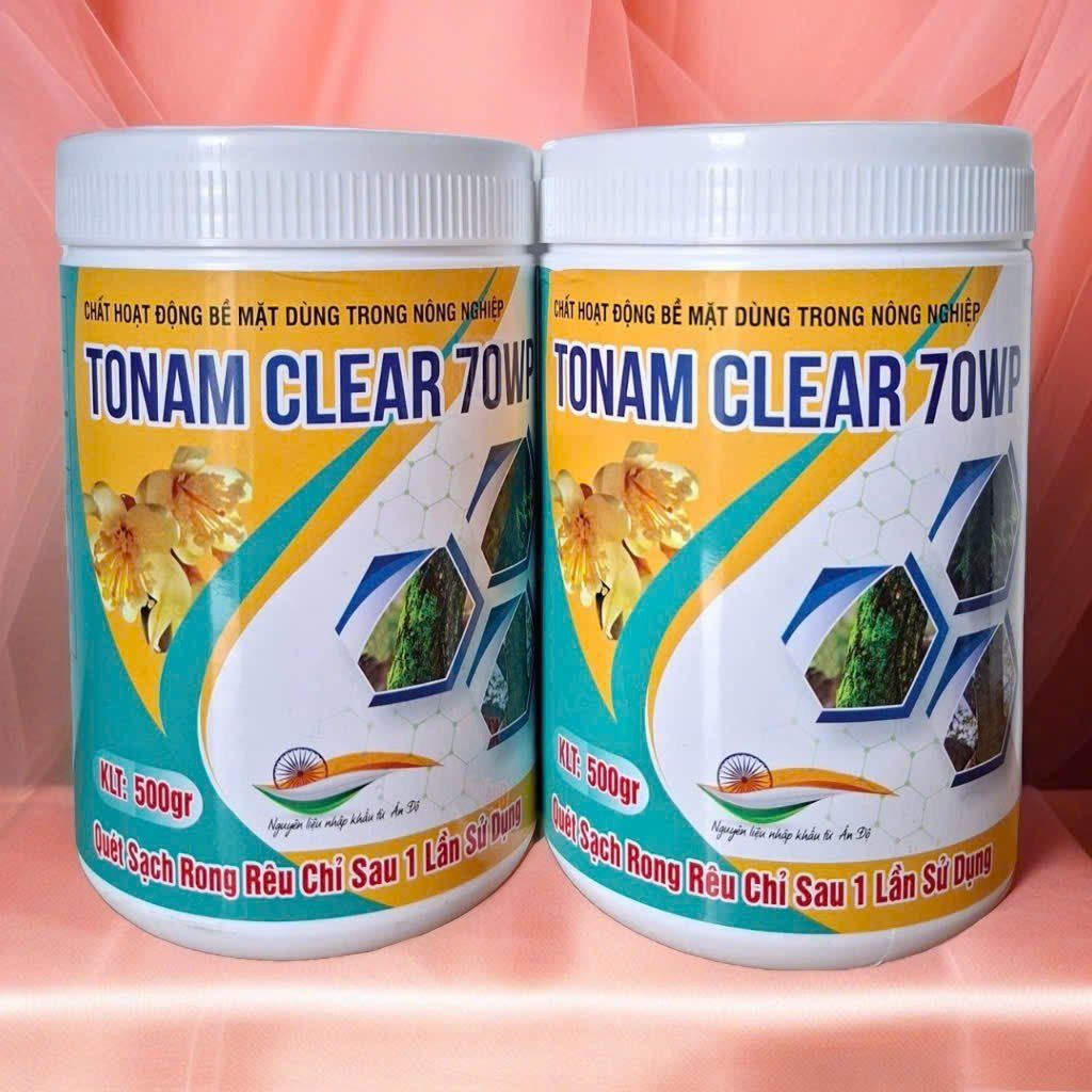 (Tẩy rong rêu chỉ sau 1 lần phun) Tẩy rong rêu trên cây trồng, tẩy rong rêu sàn, tường  - hiệu Tonam Clear 70WP 500g