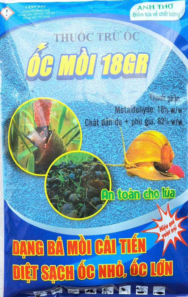 (Metaldehyde 18%w/w) Thuốc trừ ốc hiệu ỐC MỒI 18gr dạng bã mồi cải tiến, diệt sạch ốc nhỏ, ốc lớn