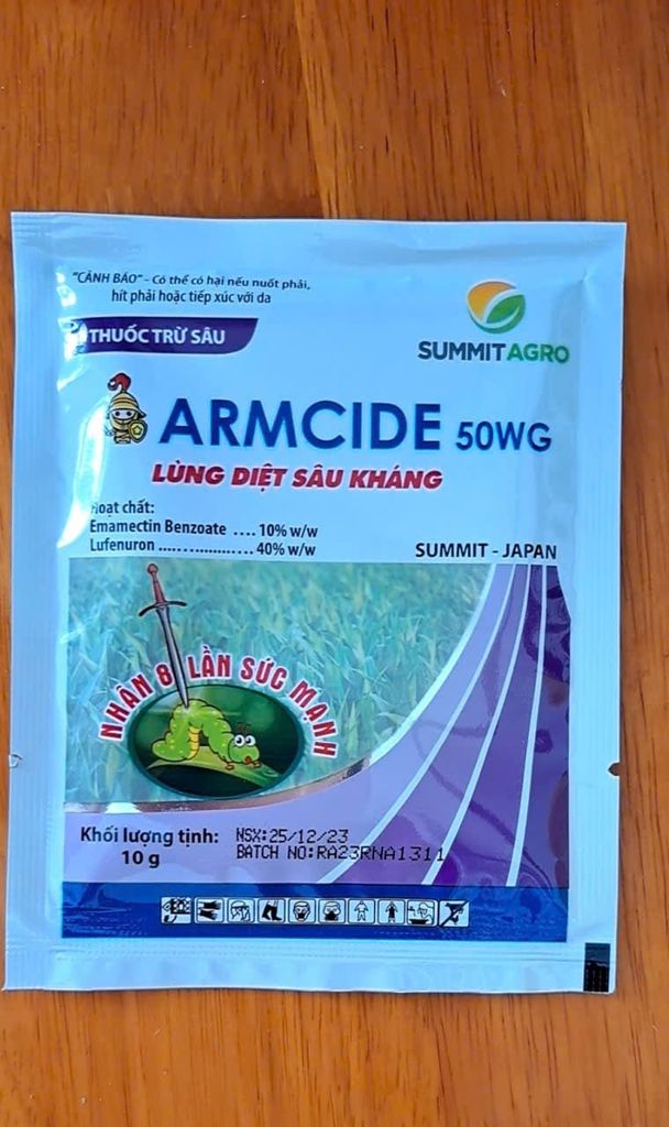 Thuốc trừ sâu ARMCIDE 50WG [Summit Agro] - Gói 10gam-Emamectin benzoate 10%w/w+ Lufenuron 40%w/w-diệt sâu khoang