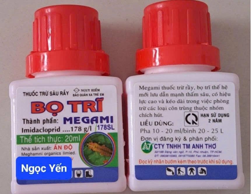(Giá sỉ 100 chai) Thuốc đặc trị BỌ TRĨ, Megami 178: nhập khẩu Ấn ĐỘ- đặc trị bọ trĩ hiệu quả không nóng cây trồng, sử dụng được trên cây ăn trái và rau màu-20ml