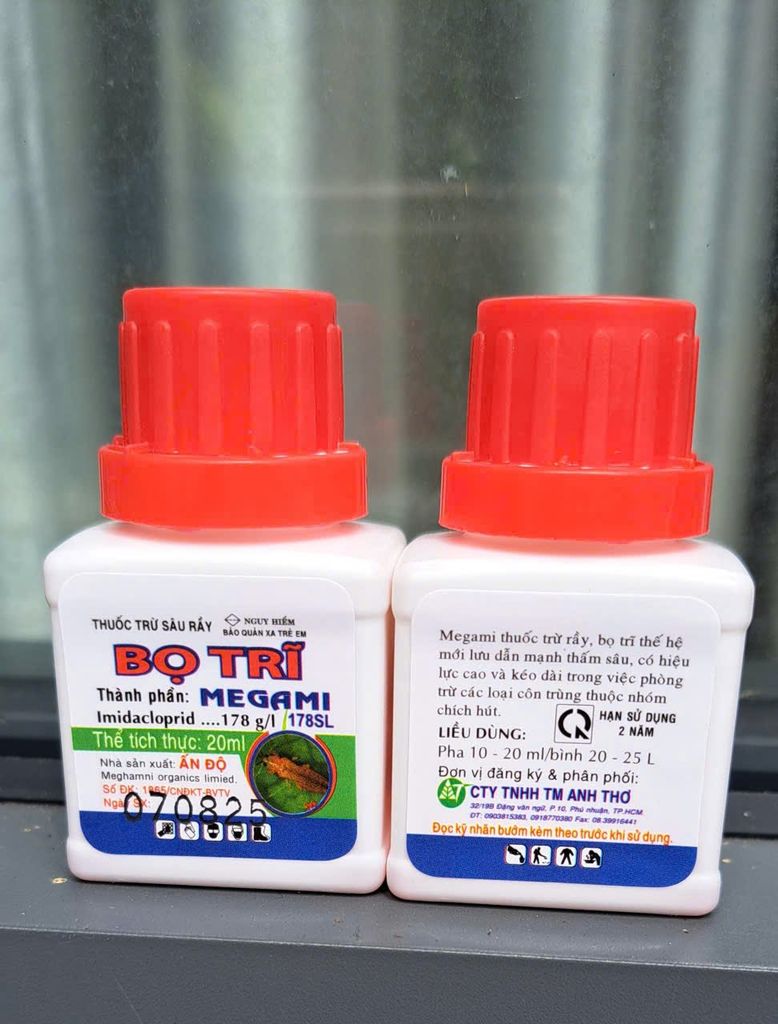 (Giá sỉ 100 chai) Thuốc đặc trị BỌ TRĨ, Megami 178: nhập khẩu Ấn ĐỘ- đặc trị bọ trĩ hiệu quả không nóng cây trồng, sử dụng được trên cây ăn trái và rau màu-20ml