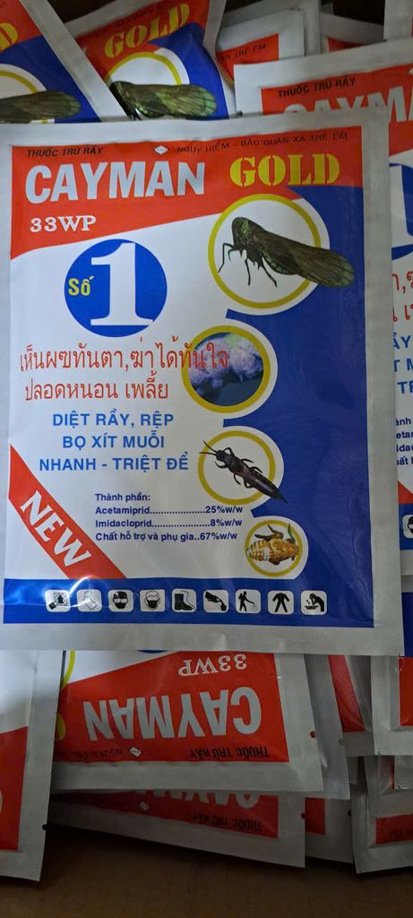 (100gam) Thuốc trừ rầy Cayman Gold 33WP: Acetamipri 25%,Imidarcloprid 8% : diệt rầy xanh, rệp, bọ xít muỗi, rệp sáp, rệp muội, bọ nhảy