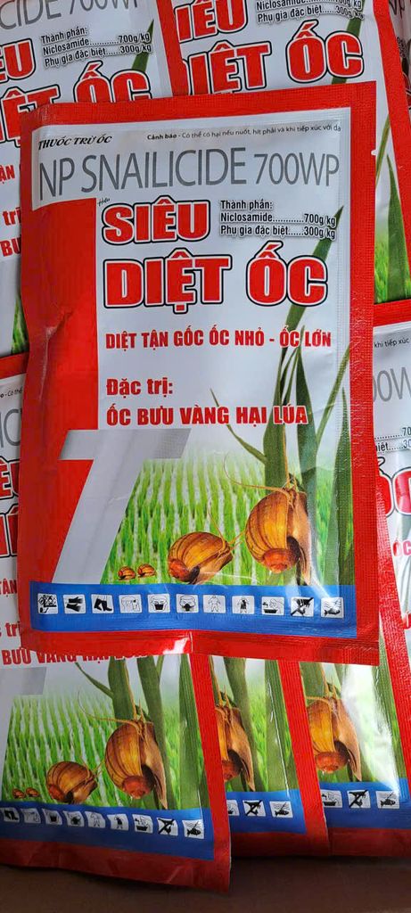 Gói 70gam, 90gam - Thuốc trừ ốc bưu vàng, ốc sên, ốc ma, ốc hương - hiệu SIÊU DIỆT ỐC, NP SNAILIDCIDE 70gam: diệt ốc sên, diệt cả ốc nhỏ và ốc lớn