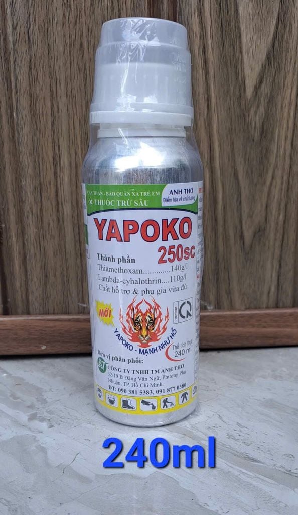 (240ml) YAPOKO 250SC: trừ bọ trị, rầy xanh, rầy nhớt, rệp sáp, bọ nhảy, bọ xít, nhện đỏ