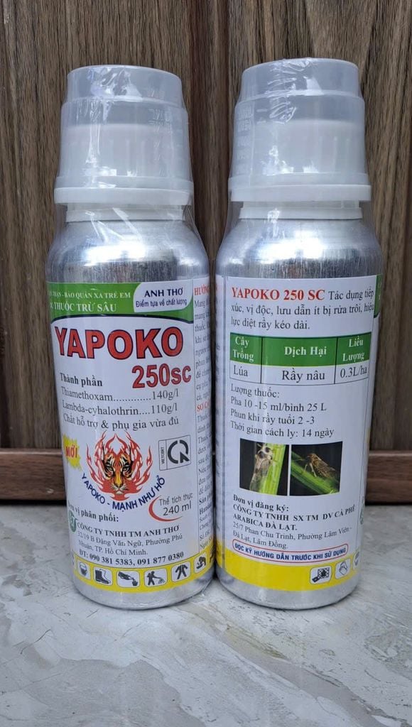 (240ml) YAPOKO 250SC: trừ bọ trị, rầy xanh, rầy nhớt, rệp sáp, bọ nhảy, bọ xít, nhện đỏ