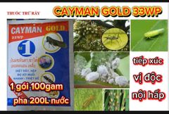 (100gam) Thuốc trừ rầy Cayman Gold 33WP: Acetamipri 25%,Imidarcloprid 8% : diệt rầy xanh, rệp, bọ xít muỗi, rệp sáp, rệp muội, bọ nhảy