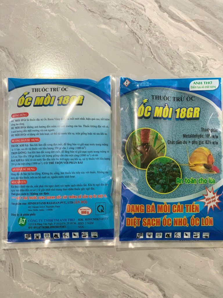 (Thuốc rải diệt ốc trên rau màu) ỐC MỒI 18GR 800gam: trừ ốc sên, ốc bươu, ốc ma trên ruộng RAU MÀU