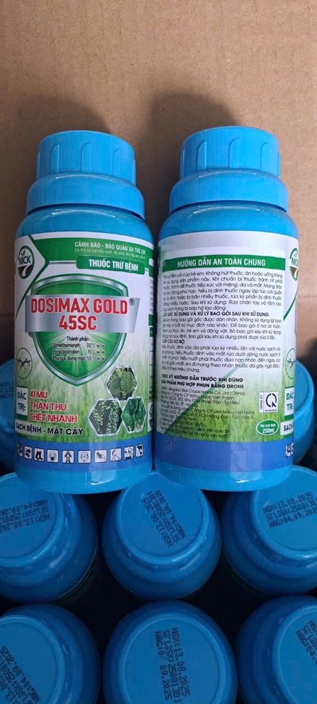 Thuốc đặc trị nấm bệnh DOSIMAX GOLD 45 SC 250ml: phòng trừ bệnh xì mủ, bệnh thán thư, bệnh thối trái trên sầu riêng và bệnh phấn trắng