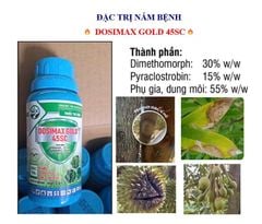 Thuốc đặc trị nấm bệnh DOSIMAX GOLD 45 SC 250ml: phòng trừ bệnh xì mủ, bệnh thán thư, bệnh thối trái trên sầu riêng và bệnh phấn trắng