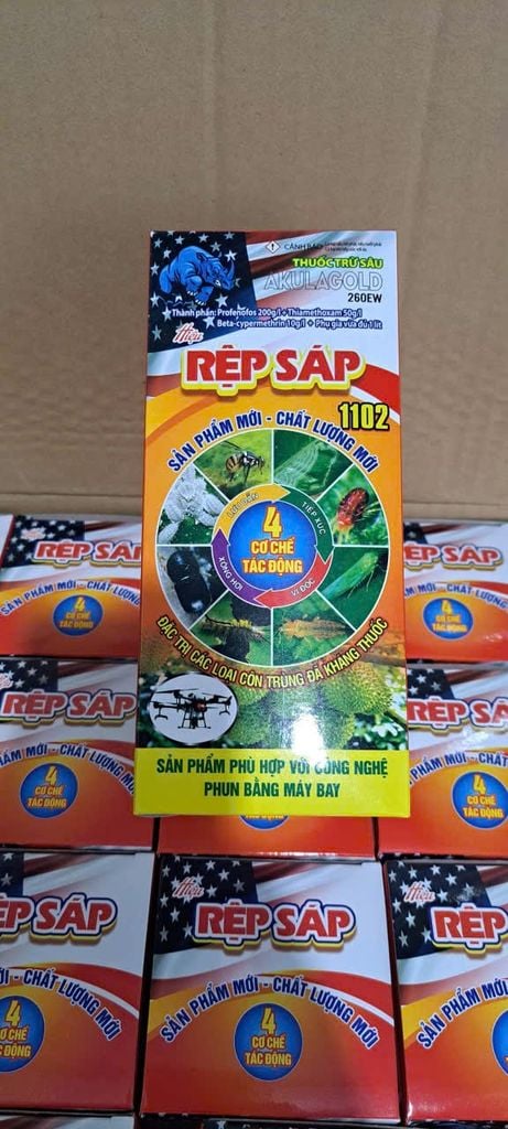 (450ml) Akulagold 260EW hiệu Rệp Sáp 1102:  trừ rệp sáp, ruồi vàng, bọ xít, rệp muội, sâu đục thân, muỗi hành,  rầy phấn trắng lúa, bọ trĩ gây hại lúa