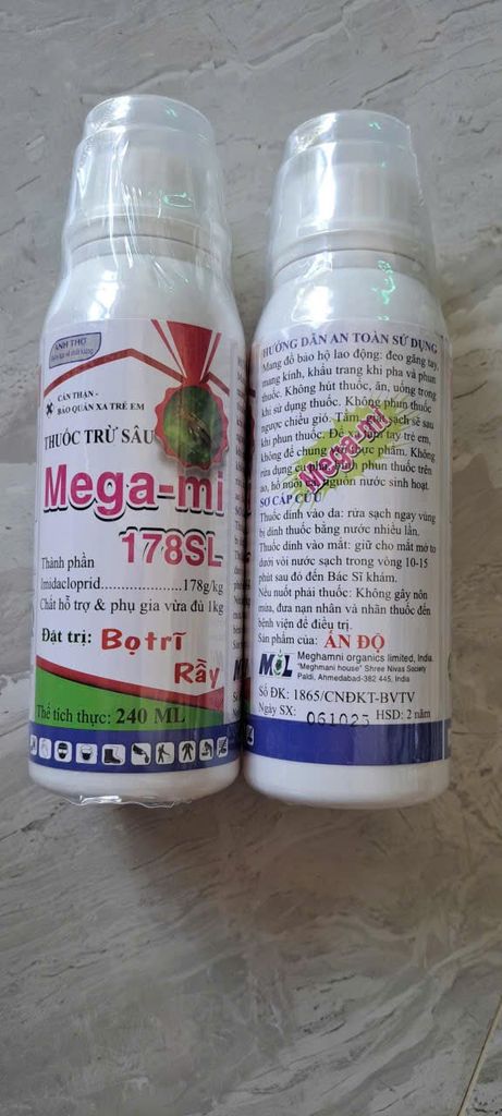 (240ml) Thuốc trừ sâu Megami 178SL: Diệt côn trùng chích hút ổi như diệt bọ xít ổi, rệp sáp ổi, rầy mềm