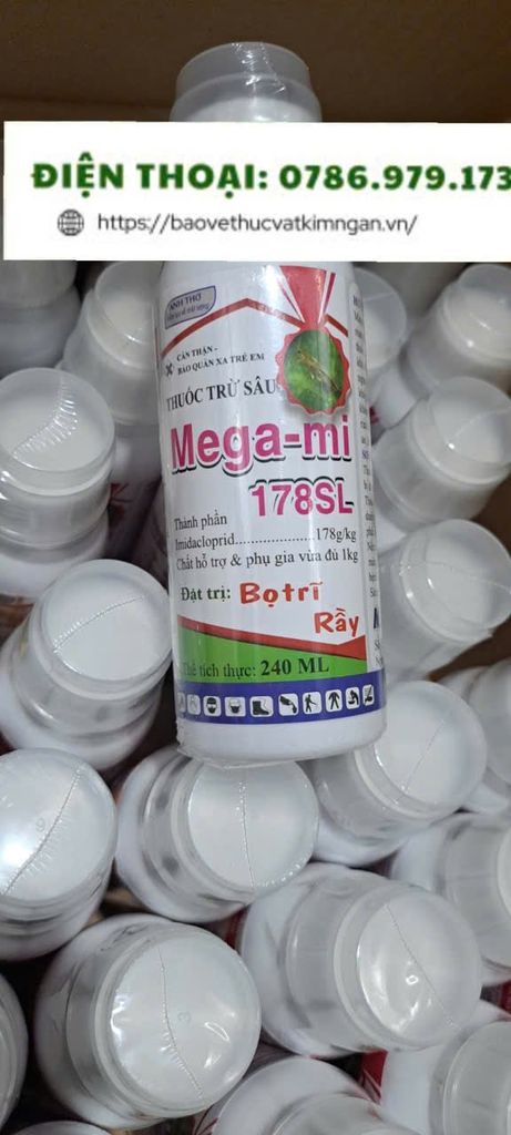 (240ml) Thuốc trừ sâu Megami 178SL: Diệt côn trùng chích hút ổi như diệt bọ xít ổi, rệp sáp ổi, rầy mềm