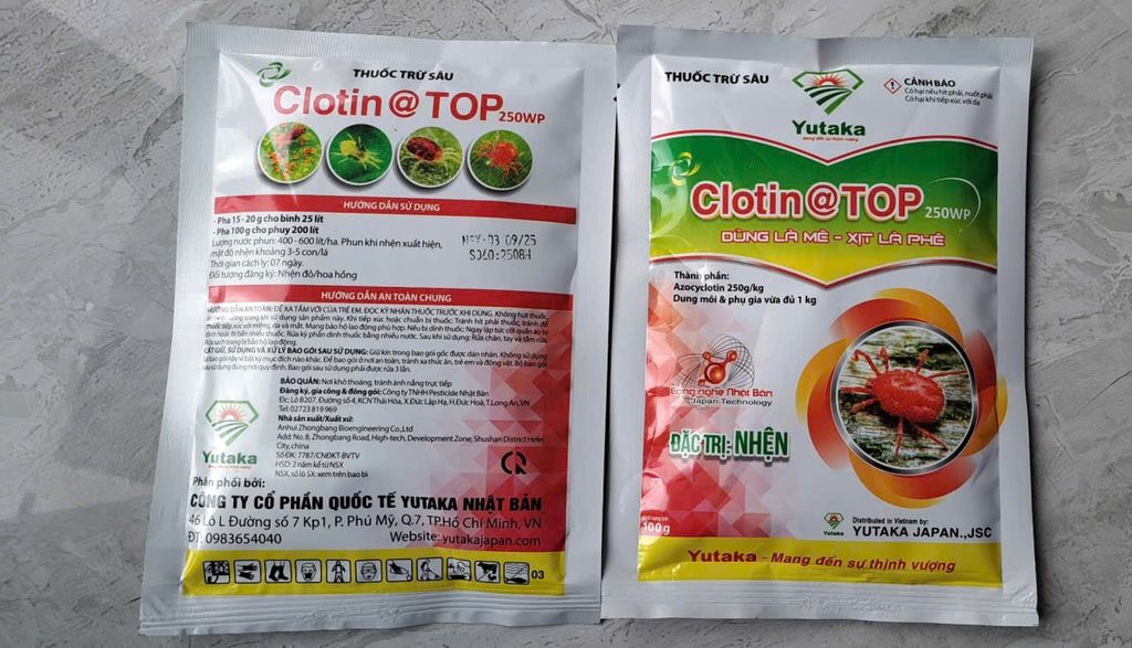Đặc trị nhện Clotin@top 250WP gói 100gr: đặc trị nhện trên cây trồng