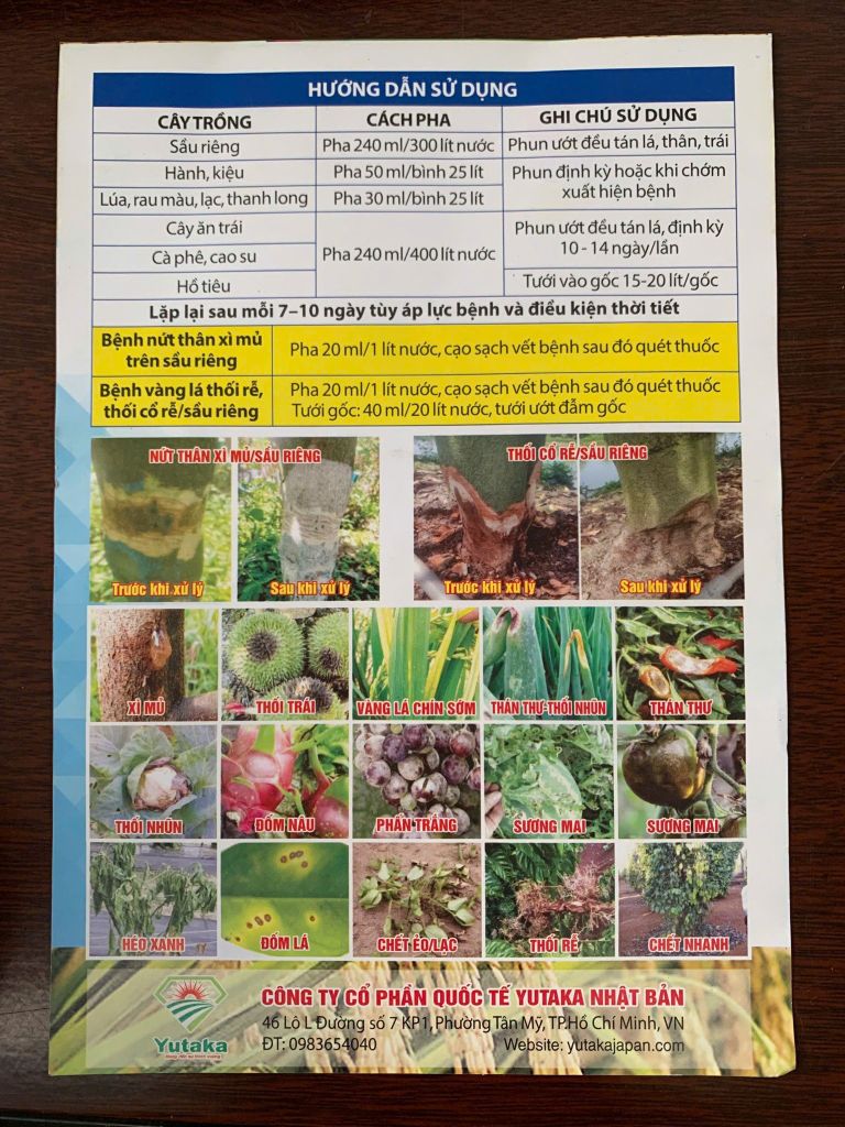 (240ml) Thuốc trừ bệnh ABITA GOLD 400SC, trị thối rễ, xì mủ, thối trái,  trừ nấm Phytophthora, Pythium, Peronospora