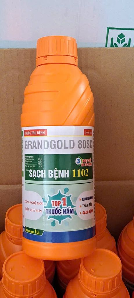 Sạch bệnh 1102 1 lít - Grandgold 80sc 1 lít -   1 lít:  đặc trị nấm bệnh, vàng lá, khô vằn, nấm hồng trên sầu riêng