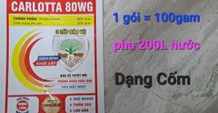 (Gói 100gam) carlotta 80wg 100g - dimethomorph 80%: rửa bông, rửa trái xoài, sầu riêng, trừ thán thư, mốc sương, héo xanh, sương mai dưa hấu