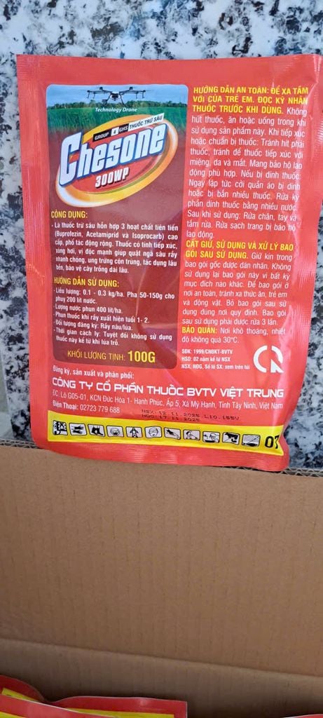 ( 100G) Thuốc trừ sâu CHESONE 300WP: đặc trị bọ xít muỗi hại điều, bọ trĩ, phấn trắng, rầy, rệp sáp, và rệp muội, rầy xanh