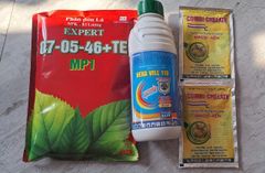 Bộ già lá nhanh Hexavill 1l + 07-05-46+TE 1kg + 2 gói combi ức chế đọt non không gây cháy lá sầu riêng