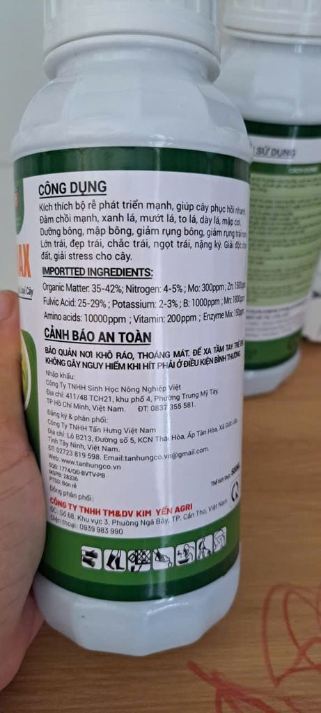 (Chai 500ml) Phân Bón Hữu Cơ ORGANISK MAX TẢO BIỂN: kích rễ; phục hồi cây; mập cơi, mập chồi, xanh lá, to lá, dày lá; dưỡng bông, mập bông, giảm rụng trái non; tăng chất lượng trái; giải độc đất, giảm tress cây trồng